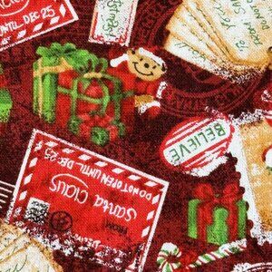 Christmas Postcard and Postage Fabric